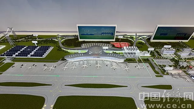 鄂尔多斯零碳机场智慧能源中心沙盘 中国经济网记者 李卓/摄